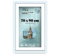 Z&Q - Rectangle Classic Black MDF Wood Finish (90 x 70 cm) Frame for Posters with A1-(59.40 x 84.10 cm) White Mount Eton Wood 36 x 28 Inch For Art Gallery, Home Décor [ White ]