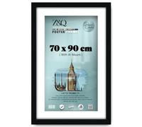 Z&Q - Rectangle Classic Black MDF Wood Finish (90 x 70 cm) Frame for Posters with A1-(59.40 x 84.10 cm) White Mount Eton Wood 36 x 28 Inch For Art Gallery, Home Décor [ Black ]