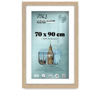 Z&Q - Rectangle Classic Black MDF Wood Finish (90 x 70 cm) Frame for Posters with A1-(59.40 x 84.10 cm) White Mount Eton Wood 36 x 28 Inch For Art Gallery, Home Décor [ Oak ]
