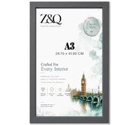 Z&Q - Rectangle Modern MDF Wood Finish A3 (29.70 x 41.90 CM) Poster Frame | Ideal Portrait/Landscape 16 x 11 Inch Display for Wall Gallery [ Dark Grey ]