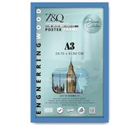 Z&Q - Rectangle Modern MDF Wood Finish A3 (29.70 x 41.90 CM) Poster Frame | Ideal Portrait/Landscape 16 x 11 Inch Display for Wall Gallery [ Blue ]