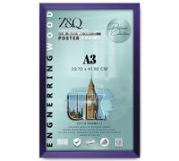 Z&Q - Rectangle Modern MDF Wood Finish A3 (29.70 x 41.90 CM) Poster Frame | Ideal Portrait/Landscape 16 x 11 Inch Display for Wall Gallery [ Purple ]