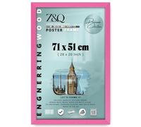 Z&Q - Rectangle Simple & Elegant MDF Wood (71 x 51 CM) Poster/Picture Frame | Frames for Room Interior 28 x 20 Inch Wall Gallery [ Pink ]