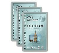 Z&Q Shiny Medium Poster Frame 46x61 cm Picture Frames | Polished Perspex Portrait & Landscape Display Frames for Wall Decoration Photos Canvas Paintings Art Gallery (Silver)
