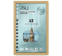 Z&Q - Sleek Eton Wood Finish A2 (41.90 x 59.40 CM) Poster Frame | Portrait/Landscape Display 23 x 16 Inch Perfect for Room Interior, Wall Décor [ Pine ]