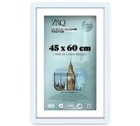 Z&Q Sturdy 45x60 CM Photo Frame With 30x45 CM Mount Wall Mount 24x15MM Molding MDF Fitted Quality Backboard Clear Shatterproof Front (White)