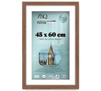 Z&Q Sturdy 45x60 CM Photo Frame With 30x45CM Mount MDF ETON Wood 24x15MM Molding Shatterproof Clear Perspex Front (Walnut)
