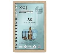 Z&Q | Vintage MDF Frame A3 (29.70 x 41.90 CM) Rich Wood Finish, Minimalist Wall Hanging 16 Inch x 11 Inch Modern Gallery Picture Display, 297 x 419 mm [ Oak ]