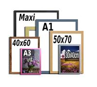 Z&Q Wall Mounted Poster Picture Frame Gold 51 x 36 cm Display Painting Photo Print With HD Clear Perspex Both Ways Hanging Hooks MDF Wood 30x15mm Moulding