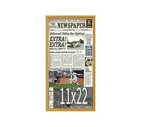 Z&Q Wall Photo Frame Oak 11x22'' Vintage Newspaper Frame Art Print Media Article Cover Frame - Sleek Hanging Display Case for Entire Newspaper 22x11'' for Home or Office