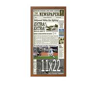 Z&Q Wall Photo Frame Walnut 11x22'' Vintage Newspaper Frame Art Print Media Article Cover Frame - Sleek Hanging Display Case for Entire Newspaper 22x11'' for Home or Office