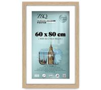 Z&Q Wall Photo Frames 80x60cm Frame Large Poster Sized Frame With Mount 50x70cm & Without Mount Wall Hanging for Pictures Paintings Vertical Horizontal both Ways Hanging (Oak, White Mount)