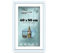 Z&Q Wall Photo Frames 80x60cm Frame Large Poster Sized Frame With Mount 50x70cm & Without Mount Wall Hanging for Pictures Paintings Vertical Horizontal both Ways Hanging (White, White Mount)