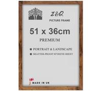 Z&Q Wall Poster Frame Large Poster Sized Frame Wall Mount for Pictures Photos Paintings with Plexiglass Front Vertical Horizontal both Ways Hanging (51 x 36 cm, Rustic)