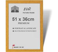 Z&Q Wall Poster Frame Large Poster Sized Frame Wall Mount for Pictures Photos Paintings with Plexiglass Front Vertical Horizontal both Ways Hanging (51 x 36 cm, Oak)