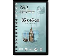 Z&Q Wall Poster Frame Matt Black 30x45 cm Picture Frame Large Prints Paintings With HD Aclyric Front 30x15 MM Moulding Mounting Hooks MDF Backboard