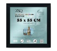 Z&Q | Wooden MDF Art Frame (55 x 55 CM) Sleek & Stylish Picture Holder, Wall Hanging 22X22 Inch Classic Décor Frame, 550 x 550 mm [ Black ]