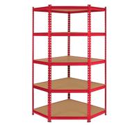 Monster Racking Z-Rax Corner Storage Shelf Unit, Red, 90cm Wide
