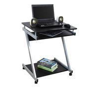 VASAGLE Computer Desk Mobile, Writing Desk Z-Shaped, PC Table for Small Spaces,