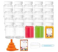 Z-synka 20Pack 4 oz Glass Jars with Lids Juice Shots Bottles Reusable Sample Bottles for Bourbon Whiskey,Liquor,Juice,Potion,Oils,Vanilla,Tincture,Hot Sauce,with Funnels,Stickers,Leakproof（White）