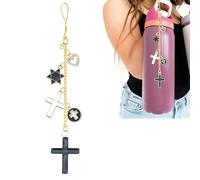 Z-synka Handle Strap and Charm for Owala Water Bottle 24 oz, 32 oz, 40 oz, for Owala Accessories & Stanley Cup Accessories (Cross)