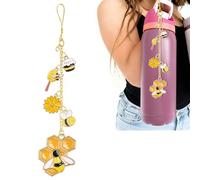 Z-synka Handle Strap and Charm for Owala Water Bottle 24 oz, 32 oz, 40 oz, for Owala Accessories & Stanley Cup Accessories (Bee)