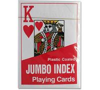 Z-Tec Mobility Jumbo Index Playing Cards with Large Numbers for the Weak or Partially Sighted (Red)