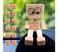 Z-YUEZ Charming Little Wooden Figure That Sways with 12PCS Magnetic Expressions Handcrafted Shaking Wooden Man Figurine Shaking Feet Woodens Doll Funny Feet Wooden's Man Figure for Desktop Decor