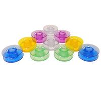 Z.Z.N. 10 Coloured Colourful & Transparent Plastic Bobbins for Pfaff Expression 2044, 2046, 2048 and More Sewing Machines