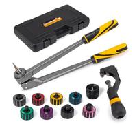 Z ZN100S All-in-One HVAC Pipe Expander Tool Kit, 11-Piece Set with 8 Color-Coded Heads, Tube Cutter & Reamer for Swaging 1/4" to 1-1/8" Copper Pipes