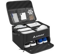 Z ZONAMA Golf Trunk Organizer, 3 Layers Car Trunk Golf Locker, Waterproof, with Separate Compartment, Storage for 2 Pairs of Golf Shoes, Balls, Clothes, Accessories, Golf Gift for Men Women (Black)