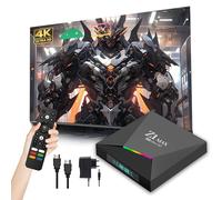 Z1 MAX Android TV Box 2025, 4K Ultra HD Smart Box for TV, Android 10 Internet Channel Box TV Device, H618 Quad-core, 2.4GHz+5GHz Dual WiFi, USB 2.0, Bluetooth Voice Remote Control, Compact & Powerful