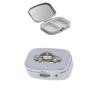 Z100 Police Car Pewter on a Silver Metal Pill Box, 2 Slot