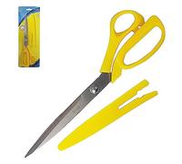 Z10ROCK Multi-Purpose Stainless Steel Blades Scissors with Safety Cap, 10 inches, Yellow Body, Right-Handed, Perfect for School Office Home Kitchen Use, iZOFAX Black Ball Pen