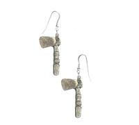 Z18 Tomahawk Chopper Axe English Pewter Dangle Earrings on 925 Sterling Silver Hooks, Lead Free, Handmade