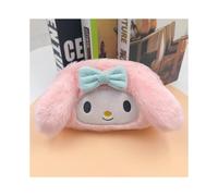 (z2) Sanrioed Hello Kitty Plush Pencil Case My Melody Cinnamoroll Purin Cartoon Storage Bag Large Capacity Makeup Bag Stationery Gift