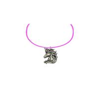 Z2 Unicorn's Head Pewter design on a 18" Pink Cord Necklace Jewellery Gift Handmade