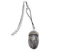 Z21 Acorn Pattern Bookmark with Cord, 3D English Pewter Charm, Silver, 7.6cm, Made in Sheffield