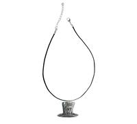 z30 Mad Hatter Top Hat Pewter Pendant Necklace, Black Cord, Handmade, 18 Inch Adjustable