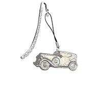 Z41 Gangster Mob Car Pattern Bookmark with Cord, 3D English Pewter Charm, Silver, 7.6cm, Made in Sheffield
