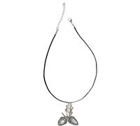 Z50 Acorns with Leaf Pewter Pendant Necklace, Black Cord, Handmade, 21 Inch Adjustable