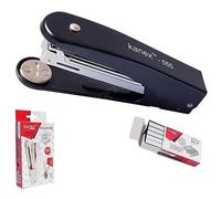 Z555 Metal Half Strip Stapler, Black Body + 1000 Staples, 30 Sheets Stapling, Tacking, Reload Indicator, 24/6 - 26/6 Staples, iZOFAX Black Ball Pen