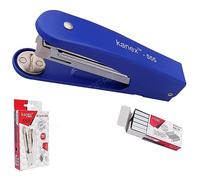 Z555 Metal Half Strip Stapler, BLUE Body + 1000 Staples, 30 Sheets Stapling, Tacking, Reload Indicator, 24/6 - 26/6 Staples, iZOFAX Black Ball Pen