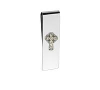 Z59 Celtic Cross English Pewter Emblem Money Clip, Handmade in Sheffield, Compact Design, Gift Packed