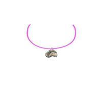 Z6 taco enchilada Pewter design on a 18" Pink Cord Necklace Jewellery Gift Handmade