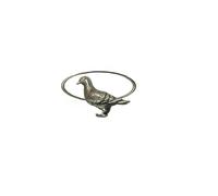 z63 Pigeon English Pewter on a Adjustable Ring Jewellery Gift Handmade