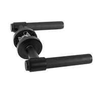 Z721 Knurled Lever Collar Door Handle, Matt Black - Handlestore