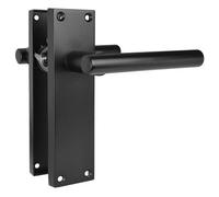 Z740 T Bar Matt Black Door Handles, Modern Lever On Latch Backplate, Pair - Handlestore