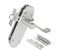 Z75 Scrolled Internal Door Handle Pack, Silver, 63mm Latch, 3" Hinges - Handlestore