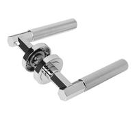 Z751 Hexagon Knurled Lever Rose Door Handles In Polished Chrome - Handlestore